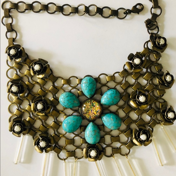 Dannijo Pearl Necklace FASHNZFAB Pearl Strand Fringe Bib  Dannijo Bib Necklace- Limited Edition